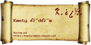 Kmety Ádám névjegykártya